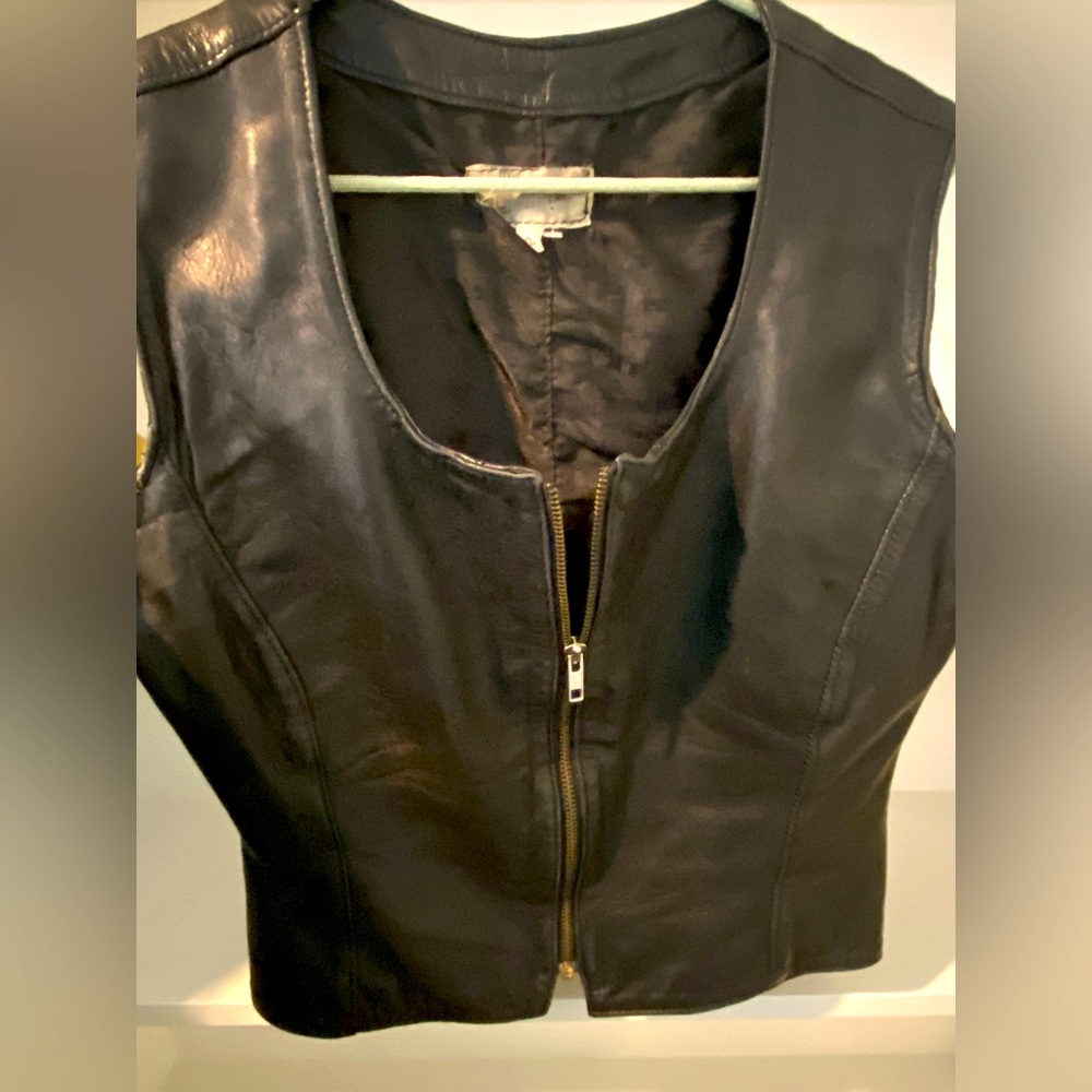 Black Leather Vest